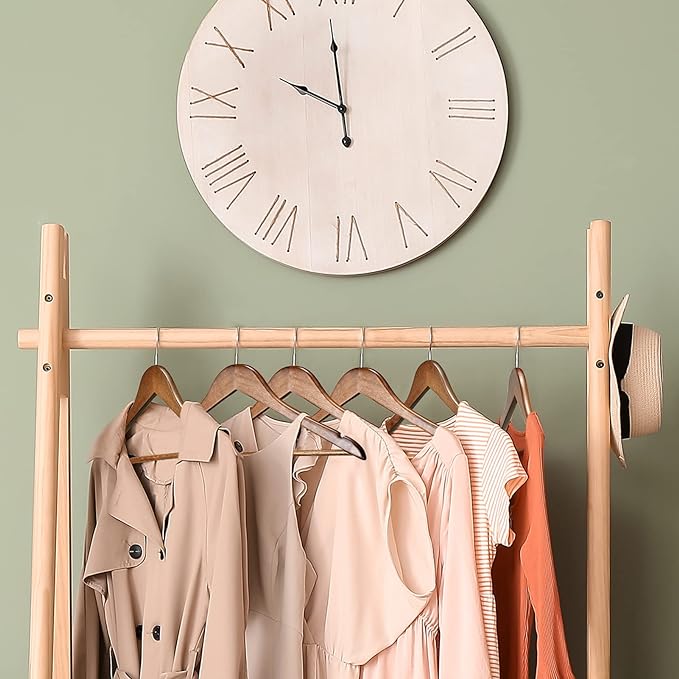 HOUSE DAY Bulk Wooden Hangers 100 Pack, Heavy Duty Wood Coat Hangers for Closet, Smooth Finish Woode Suit Hanger with Non Slip Pants Bar, Sturdy Wood Clothes Hanger for Shirts, Walnut - Image 2