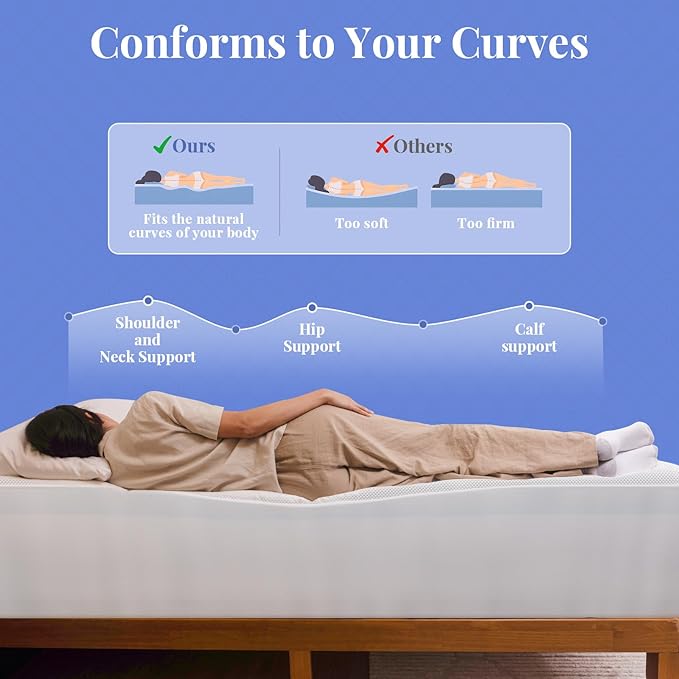 OhGeni Cooling 5 lnch Queen Size Dual Layer Mattress Topper, 3 Inch Egg Crate Gel Memory Foam, 2 Inch Pillow Top Pad, Bedroom Essentials Mattresses Cover, Extra Comfortable Sleep and Back Pain Relief