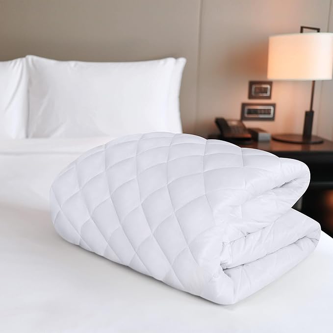 Utopia Bedding 2 Pack Quilted Fitted Mattress Pad, Queen Size, Elastic Fitted Mattress Topper Protector and Cover with Deep Pocket Stretches up to 16 Inches, Machine Washable (White)
