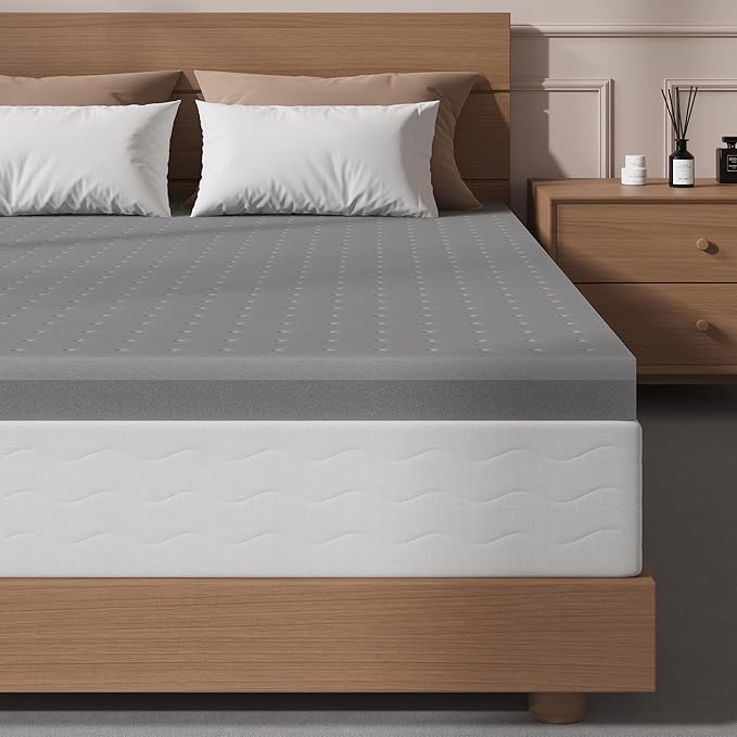 Sleepmax Extra Firm Mattress Topper Twin XL 4 Inch - Firm Memory Foam Bed Topper for Pressure Relief - Ventilated Cooling High-Density Foam Mattress Pad - Extra Hard,No Odor, CertiPUR-US Certified