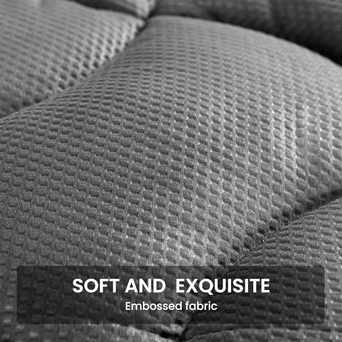 SLEEP ZONE Cooling Queen Mattress Topper, Premium Zoned Cool Mattress Pad Cover, Padded Mattress Protector Breathable Washable, Deep Pocket 8-21" (Grey, Queen)