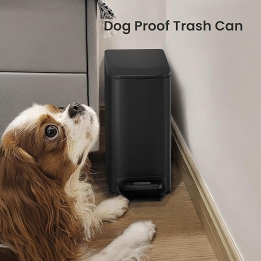 Cesun Small Bathroom Trash Can with Lid Soft Close, Step Pedal, 6 Liter / 1.6 Gallon Stainless Steel Garbage Can with Removable Inner Bucket, Anti-Fingerprint Finish (Matt Black) - Image 7