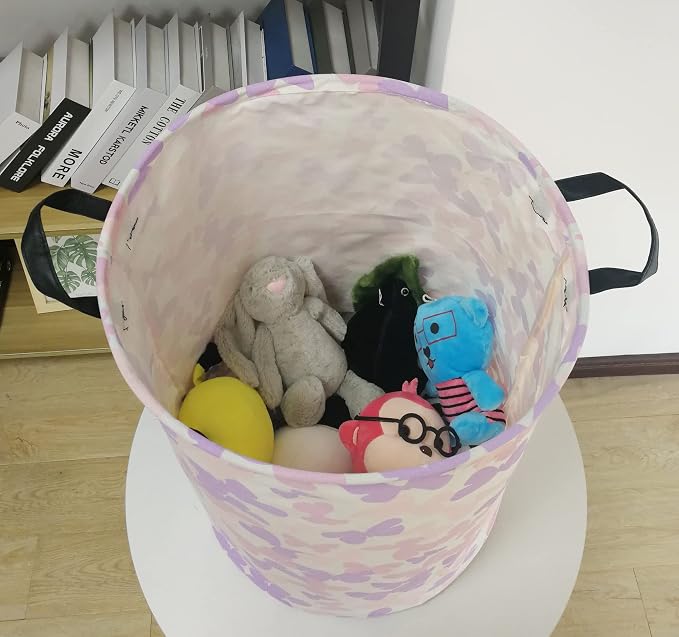 Collapsible Kids Laundry Basket Clothes Hamper, Foldable Storage Organizer Bin, Toy Clothes Storage with Handles for Boys Girls Bedroom, Room Decor Butterfly - Image 2
