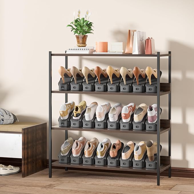 Neprock Shoe Slots Organizer for Closet, Shoe Storage Organizer Shoe Slots Organizer, Shoe Rack Organizer Space Saver Organizador De Zapatos for Closet Organization(36 Pack)(Grey) - Image 6