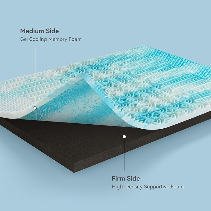 Firm Mattress Topper Full XL Size 3 Inch, Pain Relieving Foam Bed Topper for Extra Support, 5-Zone Memory Foam&High-Density Foam Mattress Pad, CertiPUR-US Certified
