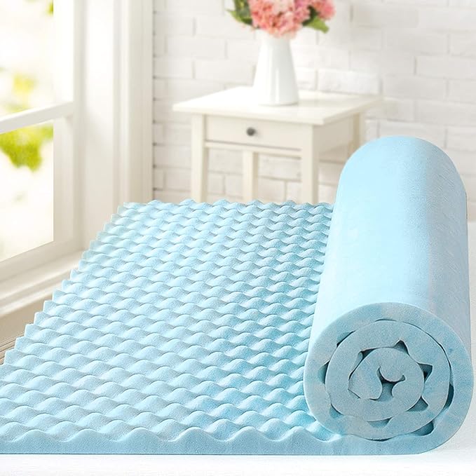 ZINUS 1.5/2/3/4-inch Swirl Gel Cooling Memory Foam Mattress Topper, Cooling Airflow Design, CertiPUR-US Certified (1.5 in, Twin)