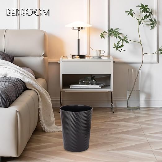 UUJOLY Small Trash Can Wastebasket Garbage Can Container Bins for Bathrooms, Laundry Room, Kitchens, Offices, Kids Rooms, Dorms (Black, 3 Pack) - Image 4