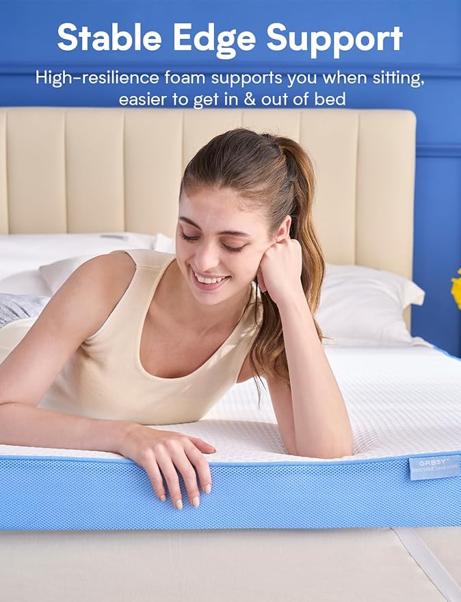 Extra Firm Mattress Topper Twin Size, 2026 Upgraded 4 Inch Firm High Density Memory Foam Bed Topper for Back Pain Relief, Cooling Gel + Bamboo Charcoal Mattress, CertiPUR-US, Washable Cover