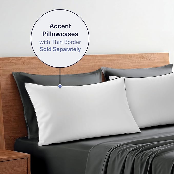 Kickoff Viscose Bamboo Sheets Twin Size 3-pc 100% Organic Bamboo Viscose Bed Cooling Sheets Twin Size Set Cool Bedding for hot Sleepers Sheet, Flat, Fitted, Pillowcase (Pewter, T)