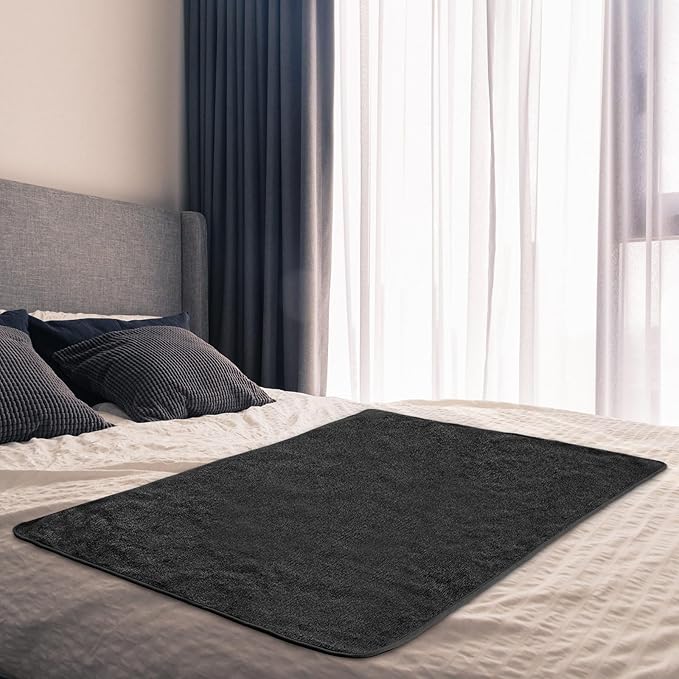 1 Pcs Couples Waterproof Mat 72 x 34 in Lover Reusable Stainproof Blanket Quiet Easy Use Mattress Protector for Adult Multi Functional Bed Sheet Couple Messy Play Pleasure Comfort (Black)