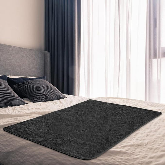 1 Pcs Couples Waterproof Mat 54 x 34 in Lover Reusable Stainproof Blanket Quiet Easy Use Mattress Protector for Adult Multi Functional Bed Sheet Couple Messy Play Pleasure Comfort (Black)