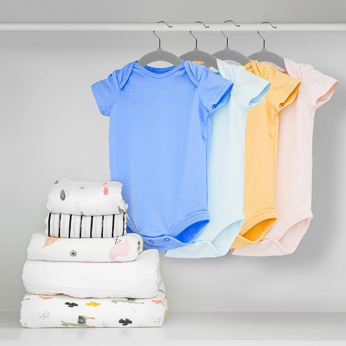 Utopia Home Kids Velvet Hangers 20 Pack – 11 Inch Non-Slip Baby Hangers for Baby and Toddlers, Durable Ultra-Slim Space-Saving Closet Organizers (Grey) - Image 5