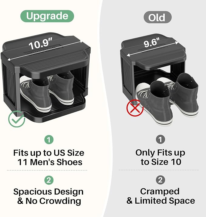 Kitstorack 8-Tier Vertical Plastic Shoe Rack, Freestanding Stackable Storage Organizer for Small Closets and Tight Spaces - Image 4