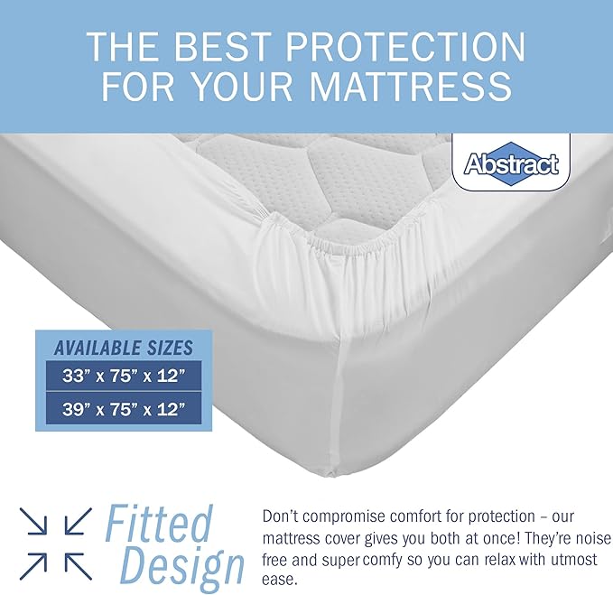 Abstract Waterproof Mattress Cover – Heavy Duty Vinyl Plastic Bed Crib Protective Fitted Sheet, 100 GSM PVC – Long Lasting Quality, Comfortable, Easy Care and Cleaning for Any Bedroom (39 x 75 x 12)