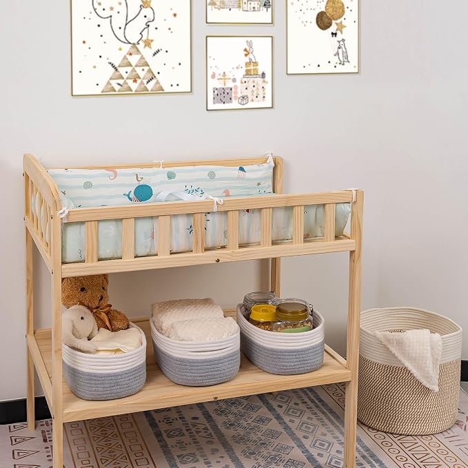 CubesLand Cube Shelf Storage Baskets for Organizing, Woven Shelf, Closet Bins Shelves Toy Basket Box Nursery Baby 2 Packs Organization Off White/Light Gray - Image 4