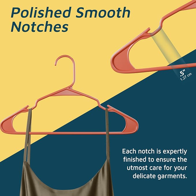 Lifemaster Plastic Clothes Hangers – Heavy Duty Hanger Set, for Organizing Clothes, Dresses, and Coat, Holds Up to 5 lbs, Space-Saving Hangers with Non-Slip Shoulder Grooves, Pack of 20, Dark Brown - Image 7