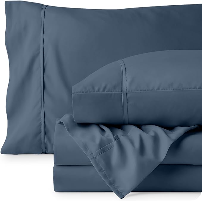 Bare Home Full XL Sheet Set - 1800 Ultra-Soft Microfiber Full Extra Long Bed Sheets - Double Brushed - Deep Pockets - Easy Fit - 4 Piece Set - Bedding Sheets & Pillowcases (Full XL, Bering Sea)