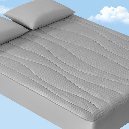 Elegear Cooling Mattress Pad Full, Upgraded Arc-Chill® 3.0 + PCM Cooling, Stay Cool All Night, Breathable & Soft, Deep Pocket 18", Washable Mattress Protector for Hot Sleepers, Gray