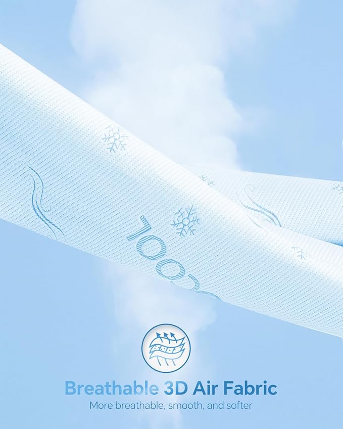 Kmall Cooling Queen Size Mattress Protector - 100% Waterproof & Breathable Cool 3D Air Fabric Bed Mattress Cover, Ultra Soft Noiseless Mattress Pad for 8"-21" Deep Pocket, Machine Washable (White)