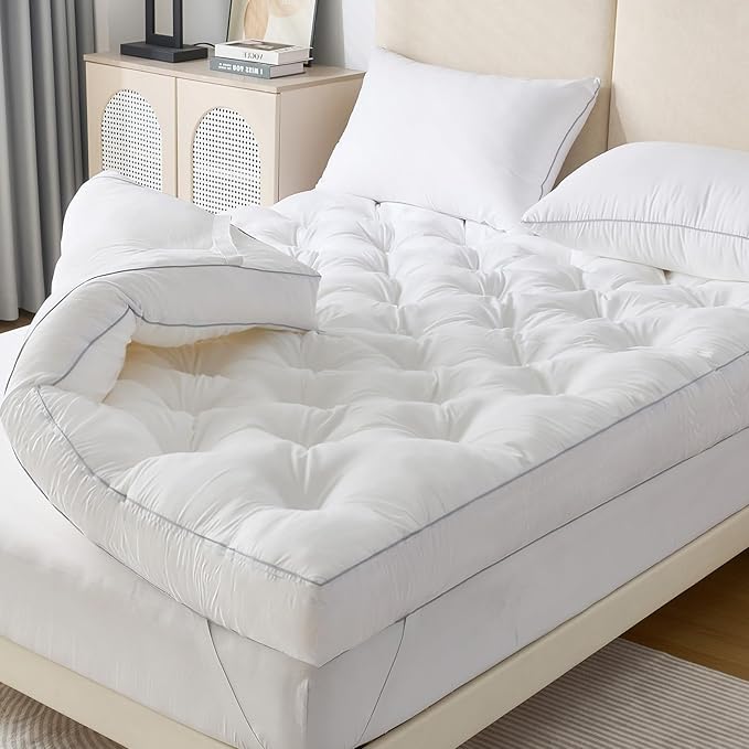 SHOUREN 5 Inch Memory Foam Mattress Topper Full for Back Pain Relief, Extra Thick Gel Memory Foam Bed Topper, Soft Fluffy Supportive Pressure Relief Mattress Pad, 54"x75"
