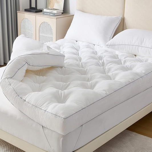 SHOUREN 5 Inch Memory Foam Mattress Topper Full for Back Pain Relief, Extra Thick Gel Memory Foam Bed Topper, Soft Fluffy Supportive Pressure Relief Mattress Pad, 54"x75"