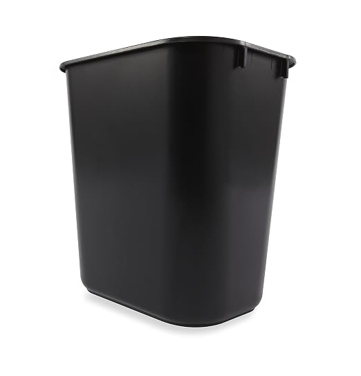 Rubbermaid Commercial Products Deskside Wastebasket/Trash Can, 3.25-Gallon/13-Quart, Black, Plastic, for Bedroom/Bathroom/Office, Fits Under Desk/Sink/Cabinet, Pack of 12 - Image 3