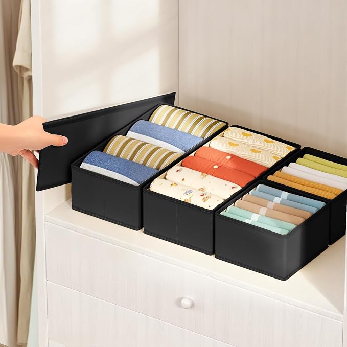 DIMJ Drawer Organizer Clothes Storage - 18 Pack Baby Dresser Organizer for Nursery, Foldable Drawer Dividers for Bedroom Closet Organization, Fabric Storage Bins for Socks, Underwears, Bras - Image 7
