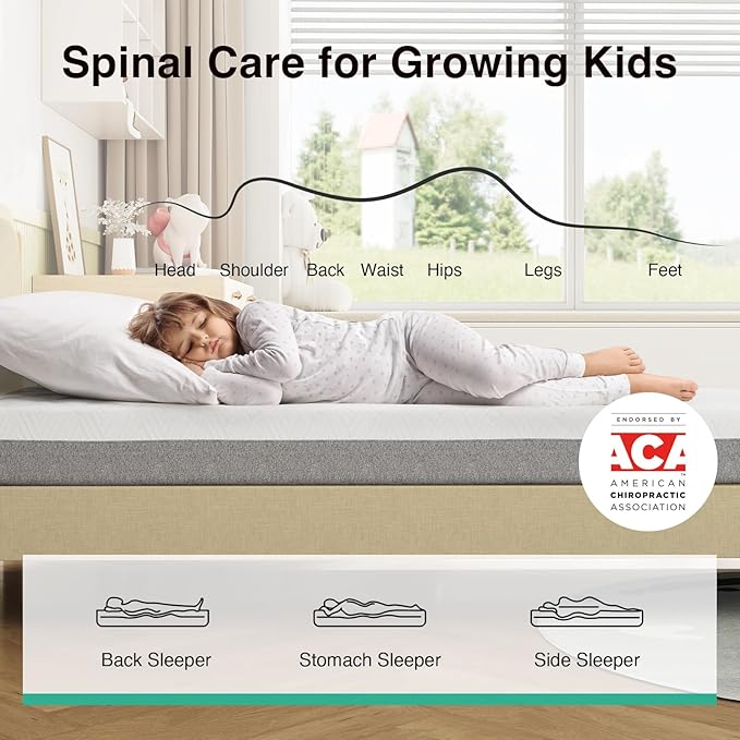 Novilla Twin XL Mattress, Memory Foam Mattress 8 inch for Pressure Relief, Enhanced Support & Plush Comfort, Grey & White