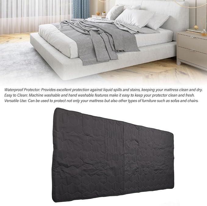 Waterproof Mattress Protector, 30x70 Inch, Dark Grey, Anti-Slip, Dark Colored to Hide Stains, Easy to Clean Mattress Cover for Incontinence Washable, for Adults and Kids