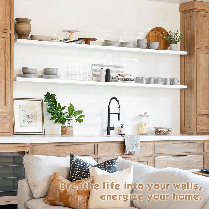 Forbena White Floating Shelves for Wall 36 Inches Long, Modern Wall Shelf for Living Room Decor, Large Deep Floating Shelf for Bedroom Home Office Closet Laundry Room Bathroom (3-Pack) - Image 7