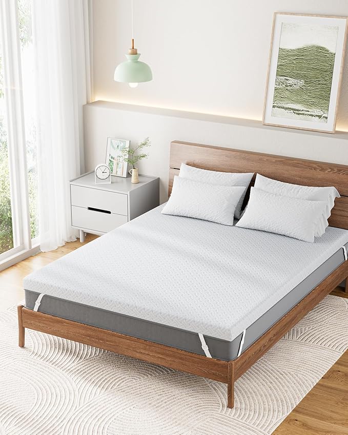 PERLECARE Twin XL Mattress Topper - 3 Inch Cooling Memory Foam Mattress Pad for Pressure Relief,Bed Topper with Bamboo Cover,Removable & Washable & Non-Slip,CertiPUR-US & Oeko-Tex Certified