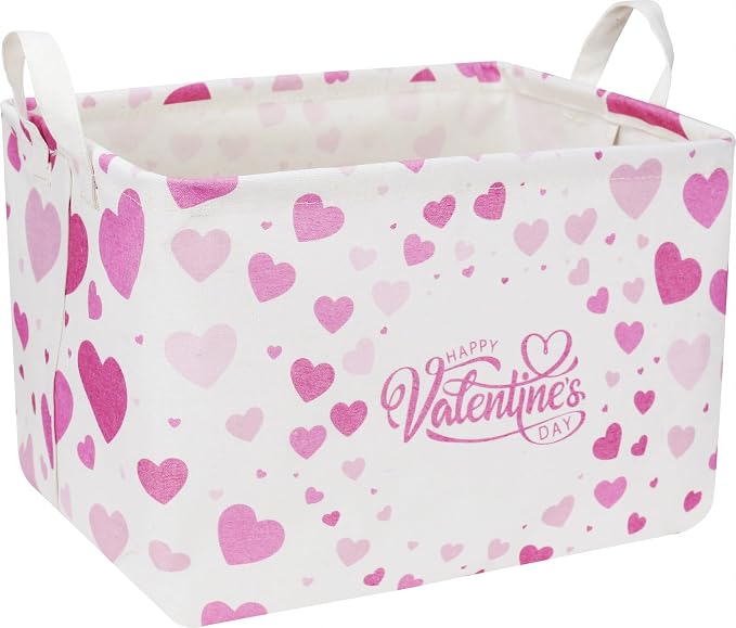 CLOCOR Rectangular Valentines Basket Empty,Toys Storage Basket,Waterproof Gift Basket,Room Decor(Valentine Basket) by CLOCOR