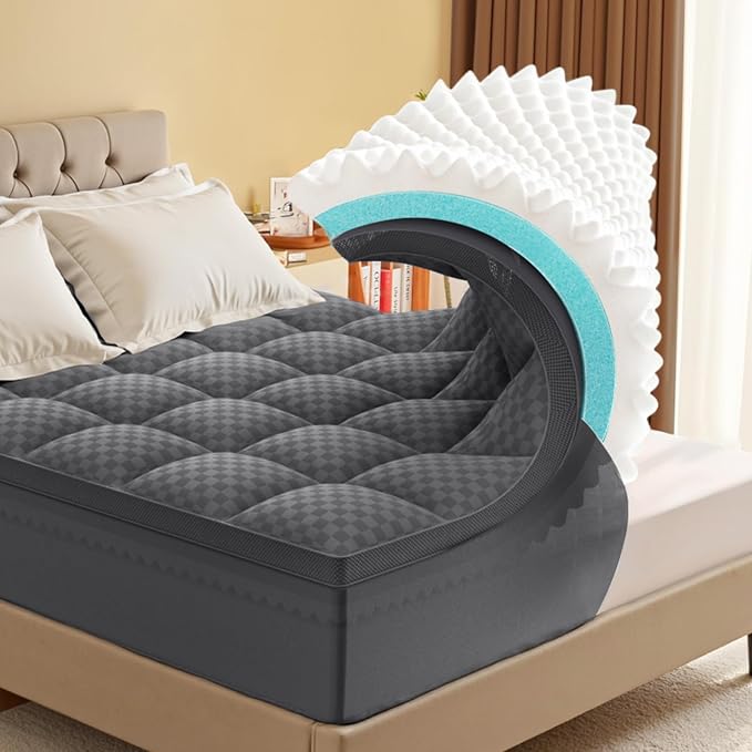Twin Mattress Topper, 4.5 Inch Memory Foam Mattress Topper for Back Pain - 2.5" Cooling Memory Foam Soft and Supportive + 2" Pillow Top Mattress Pad Cover, with 8-21" Deep Pocket