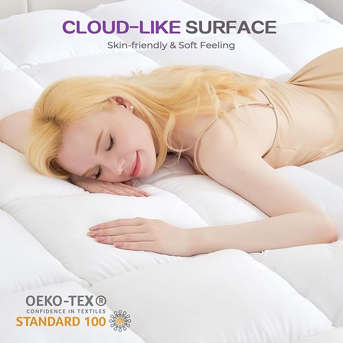 SINWEEK Dual Layer 5 Inch Memory Foam Mattress Topper Twin Size, 3 Inch Gel Memory Foam Plus 2 Inch 1450 GSM Down Alternative Quilted Pillow Top Mattress Pad Cover, White