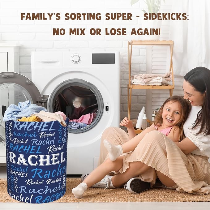 Custom Name Laundry Hamper, Personalized Laundry Basket with Name for Baby Boys Girls, Customized Collapsible Dirty Clothes Hamper Storage with Handles for Bedroom Bathroom Dorm Room Decor - Image 6