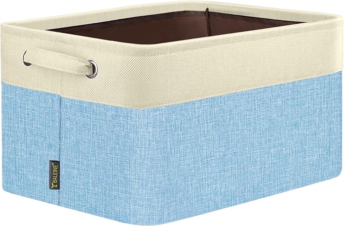 BALEINE 1 Pack Fabric Closet Storage Bins for Shelves, Linen Closet Organizers and Storage, Decorative Baskets for Organizing, Shelf, Clothes, Home, Office (Green, 17''x13''x10.5'') by BALEINE