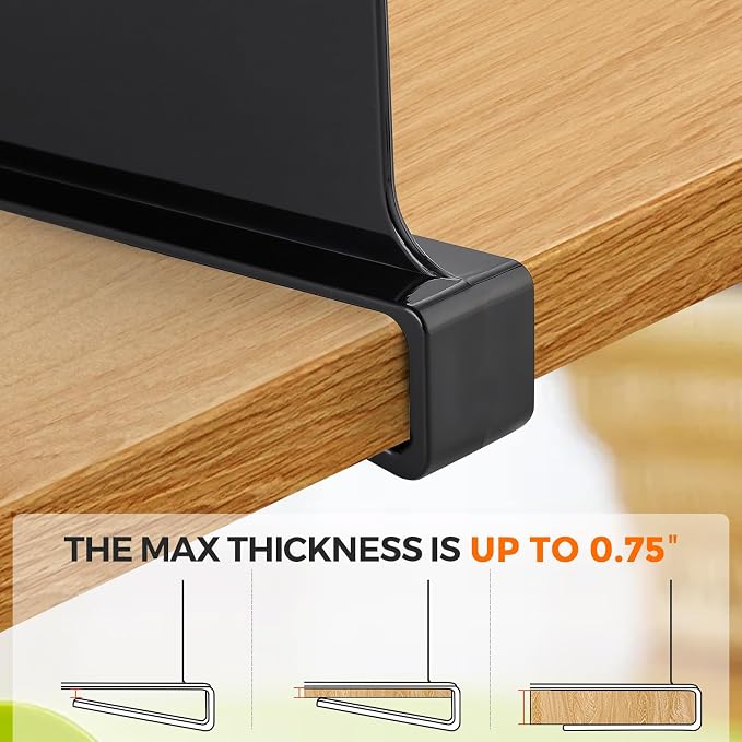 JOY DECOR 6 Pack Acrylic Matte Black Shelf Dividers for Closets Organizer and Storage Adjustable Vertical Wood Shelf Closet Separators for Clothes,Book,Bags in Bedroom and Kitchen - Image 3