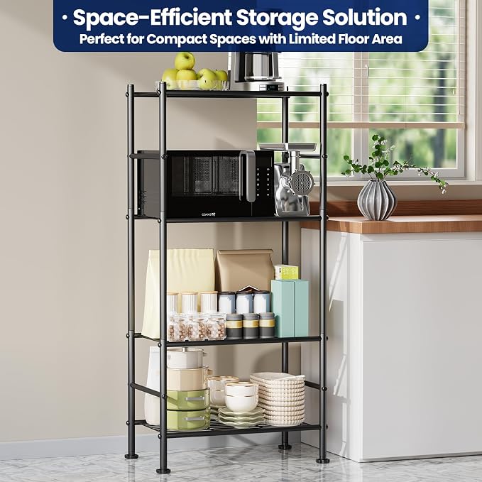 Abiglifty Storage Shelves, 4-Tier Wire Shelving, Metal Shelving with Adjustable Leveling Feet, Garage Storage for Bathroom, Closet, Kitchen - Image 5