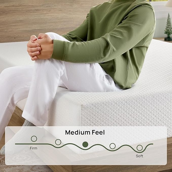 Rolanstar Twin Size Mattress, 8 Inch Gel Memory Foam Mattress in a Box, Fiberglass Free, Breathable for Cooler Sleep Supportive & Pressure Relief, CertiPUR-US Certified, White