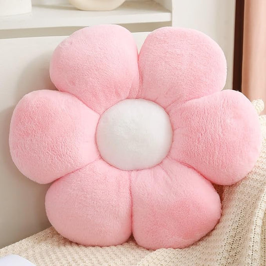 CANGHI Pink Flower Pillow 15.74 inch Flower Shaped Throw Pillows Daisy Plush Pillow Floor Pillows Seat Cushion Cute Aesthetic Decorative Throw Pillows for Bed Home Sofa Chair Couch Decor