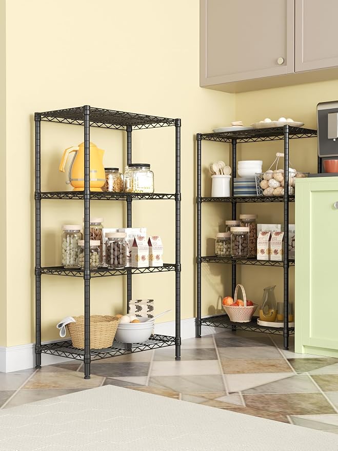 SINGAYE 4 Tier Storage Rack Wire Shelving Unit Shelves Metal for Pantry Closet Shelve Organization Kitchen Laundryroom 800Lbs Capacity 24" D x 14" W x 48" H Black - Image 7