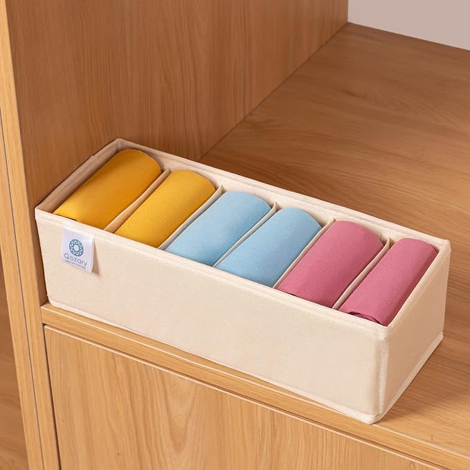 Qozary 3 Pack Sock Underwear Drawer Organizer Dividers, Collapsible Cabinet Closet Storage Boxes for Clothes, Socks, Lingerie, Underwear, Tie, Belt, Baby, Bedroom - Image 5