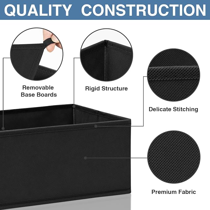 Criusia Drawer Organizer Clothes 12 Pack - Odorless Closet Organizers and Storage for Sock Underwear Bra - Dresser Organizador for Bedroom Organization -Nursery Drawer Divider Trays for Baby Clothes - Image 5
