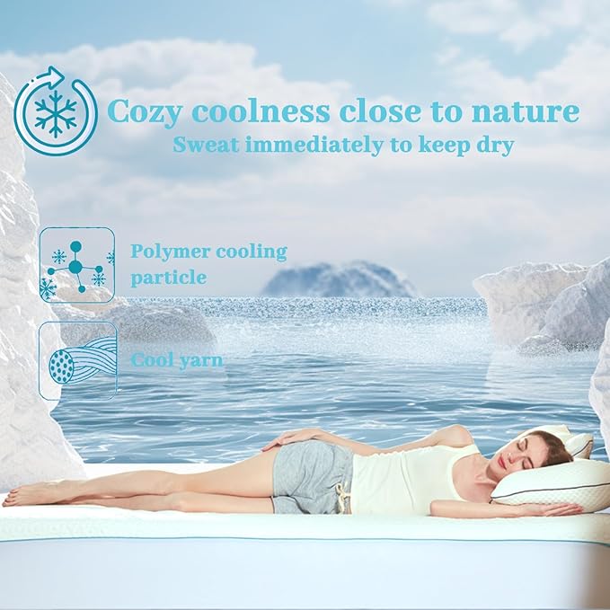 BedTreat Waterproof Mattress Protector Mattress Cover Full Size Bed Cooling Mattress Protector White Mattress Pad Breathable Noiseless Washable Bed Mattress Cover 3D Air Fabric