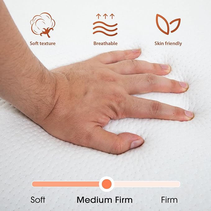 4 inch Memory Foam Tri Folding Mattress/Portable Foldable Mattress Topper with Washable Cover Non-Slip Bottom for Camping, Guest, Floor RV, CertiPUR-US Certified, Full