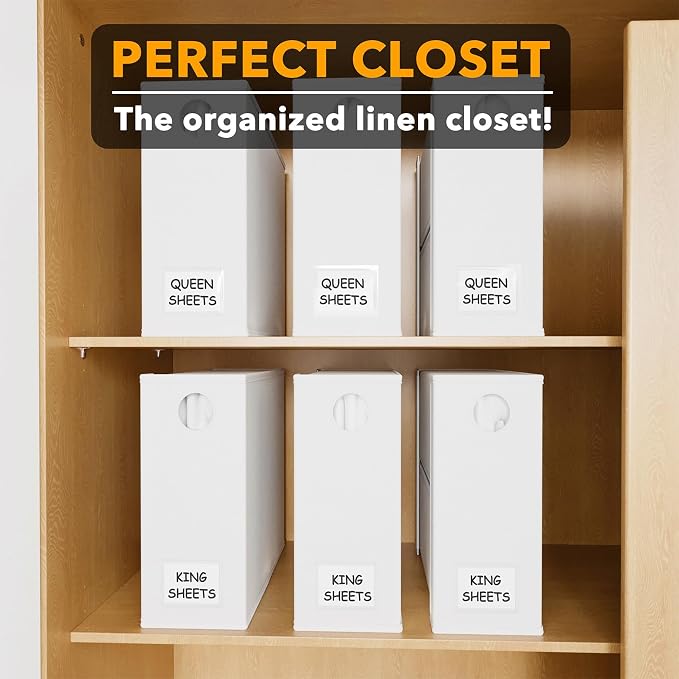 SpaceAid 6 Pack Bed Sheet Organizers and Storage, Foldable Sheet Organizer with Window for Linen Closet, Set Folder Keeper for Queen & King Size Bedding Storage (White) - Image 5