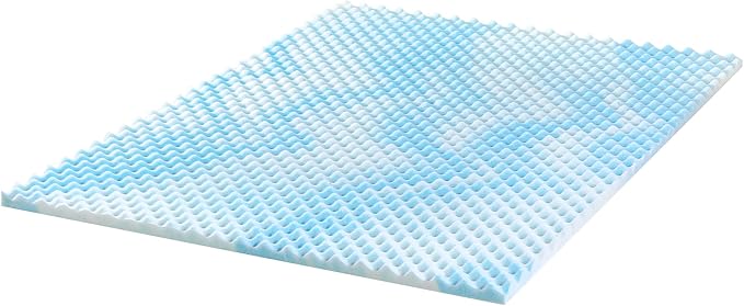ZINUS 1.5 Inch Swirl Gel Cooling Memory Foam Mattress Topper, Smaller, More Convenient WonderBox Packaging, Cooling, Airflow Design, CertiPUR-US Certified, King