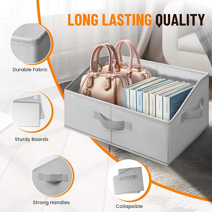 Extra Large Closet Organizers Bins 6 Pack - Blanket Basket for Organizing/Home Clothes Storage Bins for Jeans/Toy Organizers for Nursery/Wardrobe Shelf Closet Organization for Purse Hats Towel - Image 6