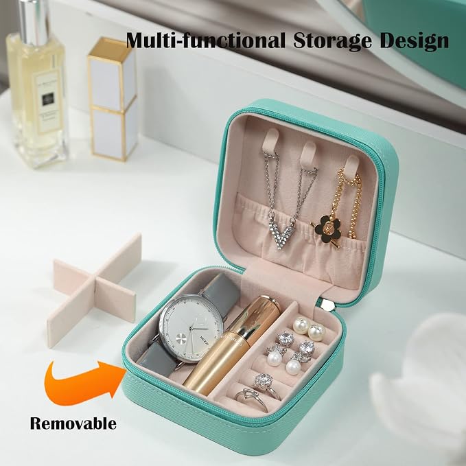 Travel Jewelry Case Bridesmaid Gifts Box,6 Pack Small Jewelry Box Mini Jewelry Organizer,PU Leather Portable Earring Storage Box for Women Girls Bridesmaid Proposal Gifts - Image 2
