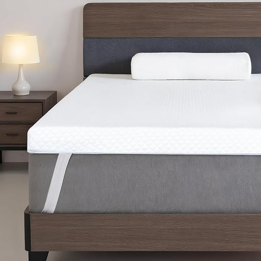 3 Inch Gel Memory Foam Mattress Topper Twin Size, Cooling Mattress Topper for Back Pain Relief, High Density Pad with Removable Washable Cover and Straps for Bedroom, Dorm